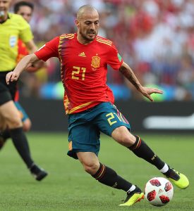 David Silva avec le maillot de l’Espagne 